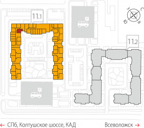 Однокомнатная квартира 40.73 м²